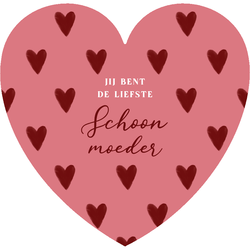 Moederdag kaarten - Moederdagkaart hart roze hartjes liefste schoonmoeder