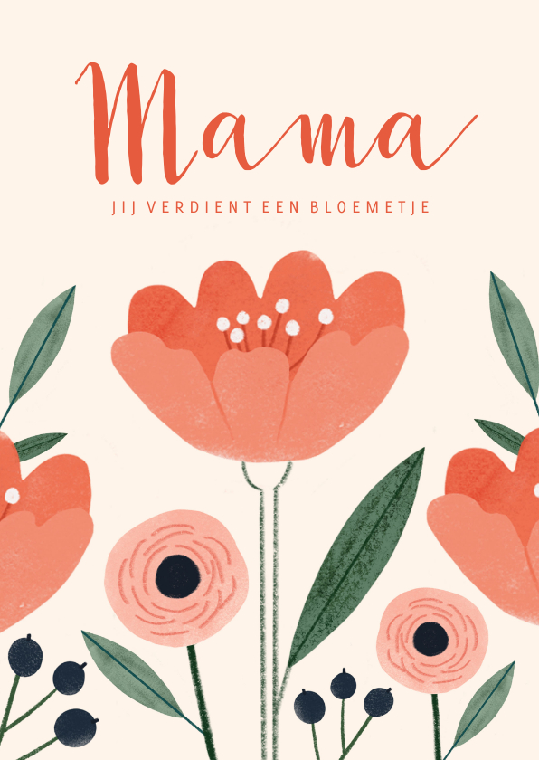 Moederdagkaart jij verdient een bloemetje in pastel kleuren - Moederdag kaarten Moederdag kaarten - Moederdagkaart jij verdient een bloemetje in pastel kleuren