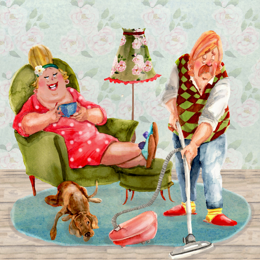 Moederdag kaarten - Moederdagkaart lekker luieren
