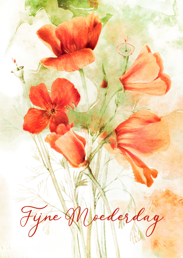 Moederdag kaarten - Moederdagkaart lentegroen met bloemen
