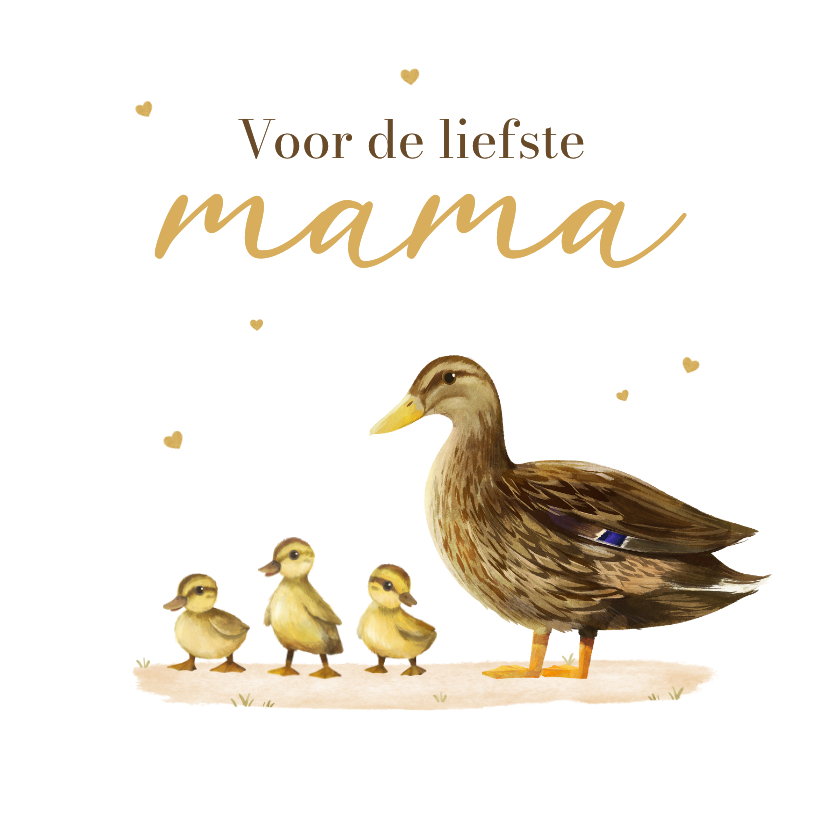 Moederdagkaart liefste mama eendjes dieren kinderen - Moederdag kaarten Moederdag kaarten - Moederdagkaart liefste mama eendjes dieren kinderen