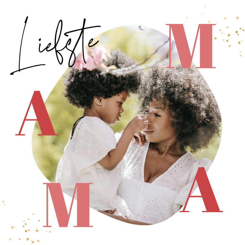 Moederdag kaarten - Moederdagkaart liefste mama in grote letters en foto