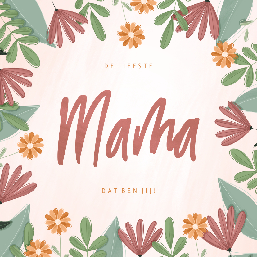 Moederdag kaarten - Moederdagkaart liefste mama met kleurrijke bloemen