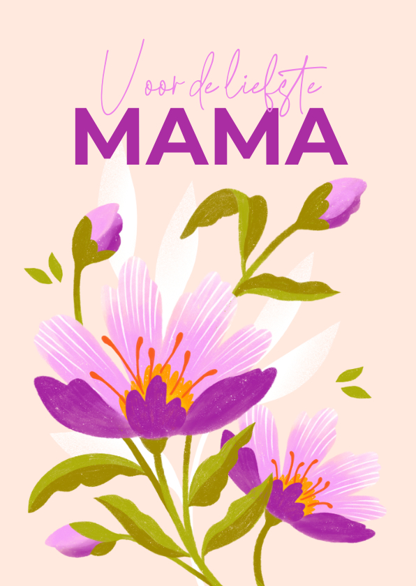 Moederdag kaarten - Moederdagkaart met bloemen fijne Moederdag