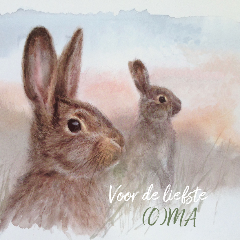 Moederdagkaart met konijn - Moederdag kaarten Moederdag kaarten - Moederdagkaart met konijn