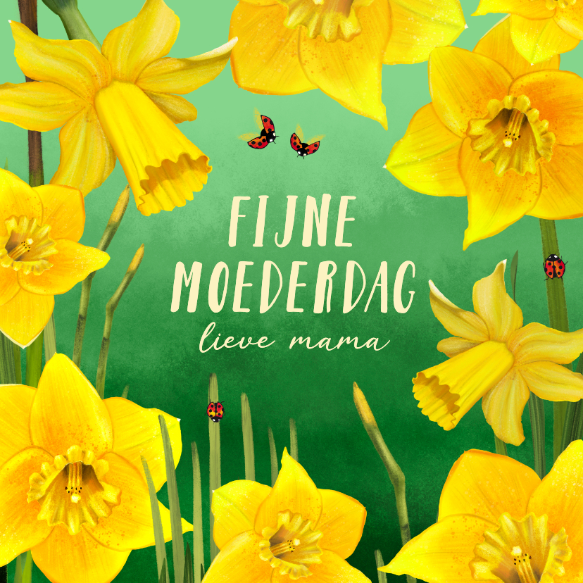 Moederdag kaarten - Moederdagkaart met narcisjes