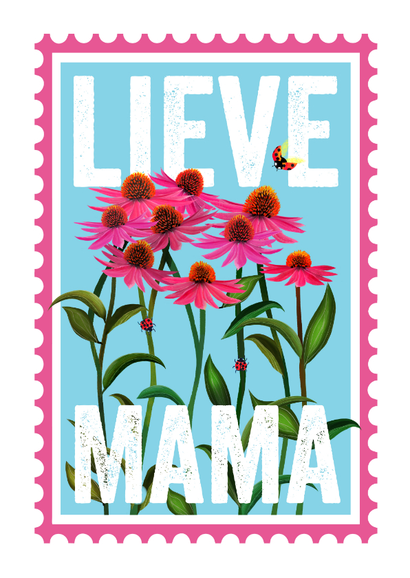 Moederdag kaarten - Moederdagkaart met roze zonnehoed