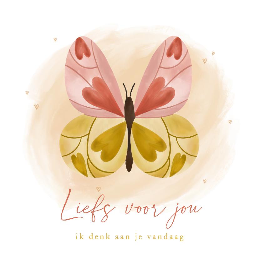 Moederdag kaarten - Moederdagkaart verlies liefs voor jou vlinder en hartjes