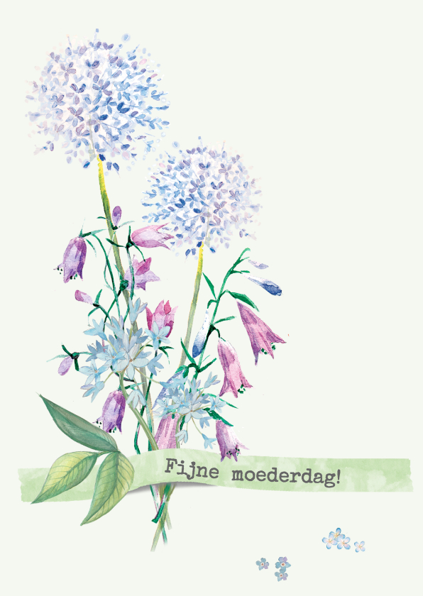 Moederdag kaarten - Moederdagkaart waterverf-bloemen