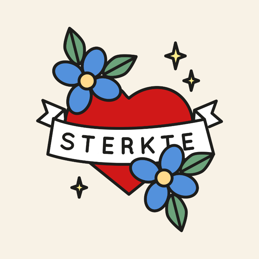 Moederdag kaarten - Moederdagkaartje in tattoostyle sterkte