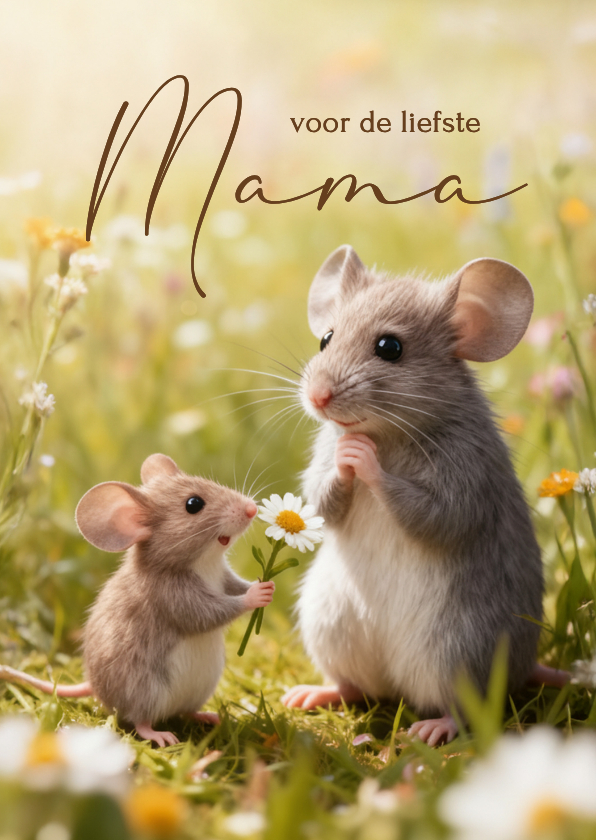 Moederdag kaarten - Moederdagkaartje muisje en kind voor de liefste mama