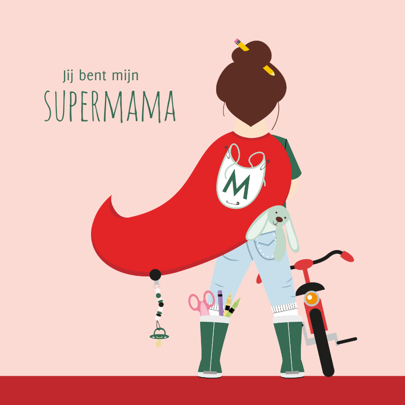 Moederdagkaartje voor de allerliefste supermama - Moederdag kaarten Moederdag kaarten - Moederdagkaartje voor de allerliefste supermama