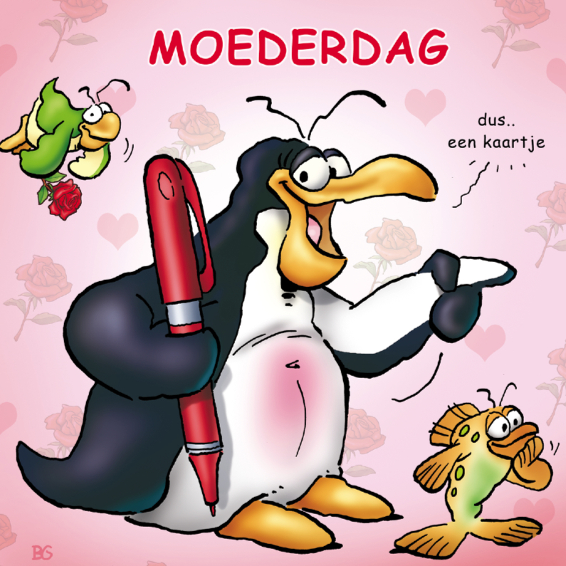penguins moederdag 2 pinguin pen - Moederdag kaarten Moederdag kaarten - penguins moederdag 2 pinguin pen