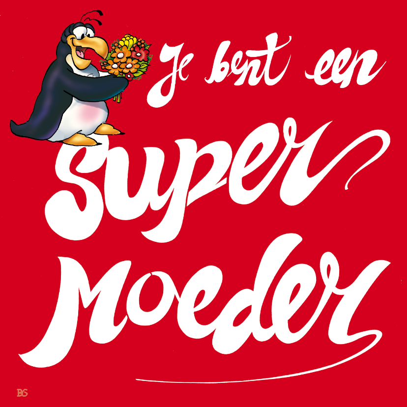 Penguins moederdag 5 pinguïn bloemen - Moederdag kaarten Moederdag kaarten - Penguins moederdag 5 pinguïn bloemen