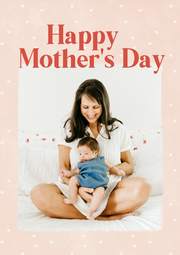 Moederdag kaarten - Roze fotokaart voor Moederdag Happy Mother's day