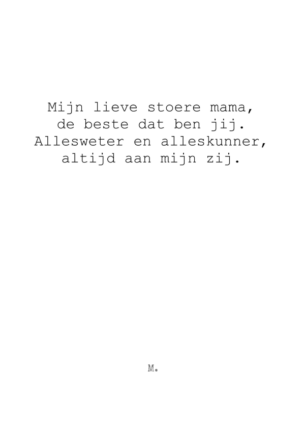 Stijlvolle kaart voor de liefste moeder - Moederdag kaarten Moederdag kaarten - Stijlvolle kaart voor de liefste moeder