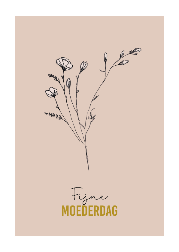 Stijlvolle moederdagkaart met bloemillustratie - Moederdag kaarten Moederdag kaarten - Stijlvolle moederdagkaart met bloemillustratie