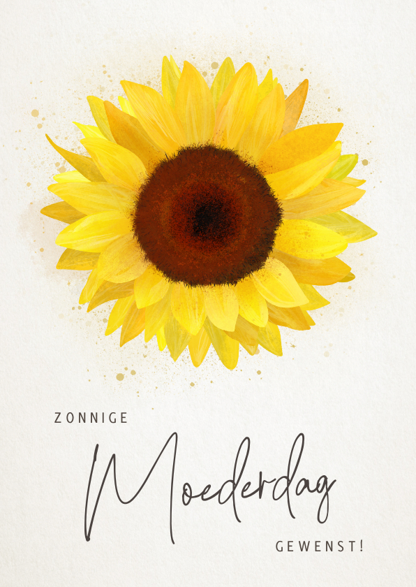 Moederdag kaarten - Stijlvolle moederdagkaart met zonnebloem illustratie