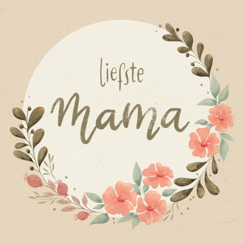 Supermama wenskaart met bloemen illustratie - Moederdag kaarten Moederdag kaarten - Supermama wenskaart met bloemen illustratie