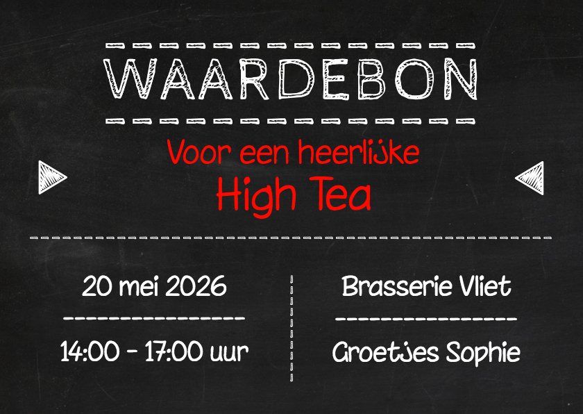 Tegoedbon krijtbord - DH - Moederdag kaarten Moederdag kaarten - Tegoedbon krijtbord - DH