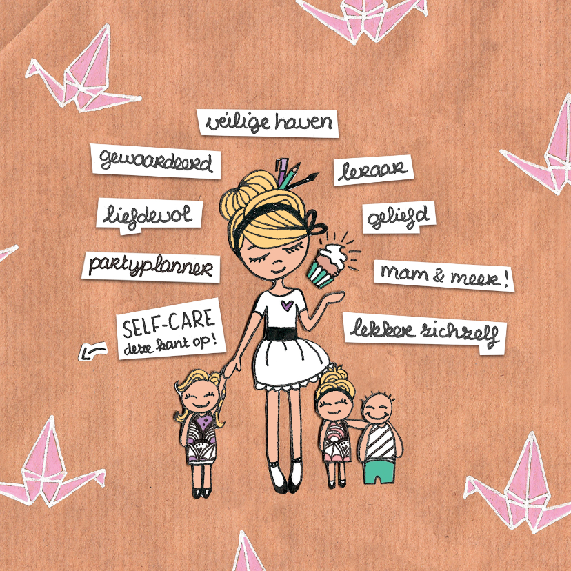 Moederdag kaarten - Vrolijke kleurrijke best mom ever kaart