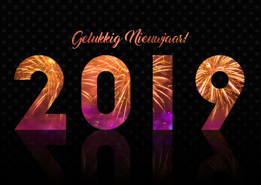 2019 gelukkig nieuwjaar met vuurwerk - Nieuwjaarskaarten Nieuwjaarskaarten - 2019 gelukkig nieuwjaar met vuurwerk