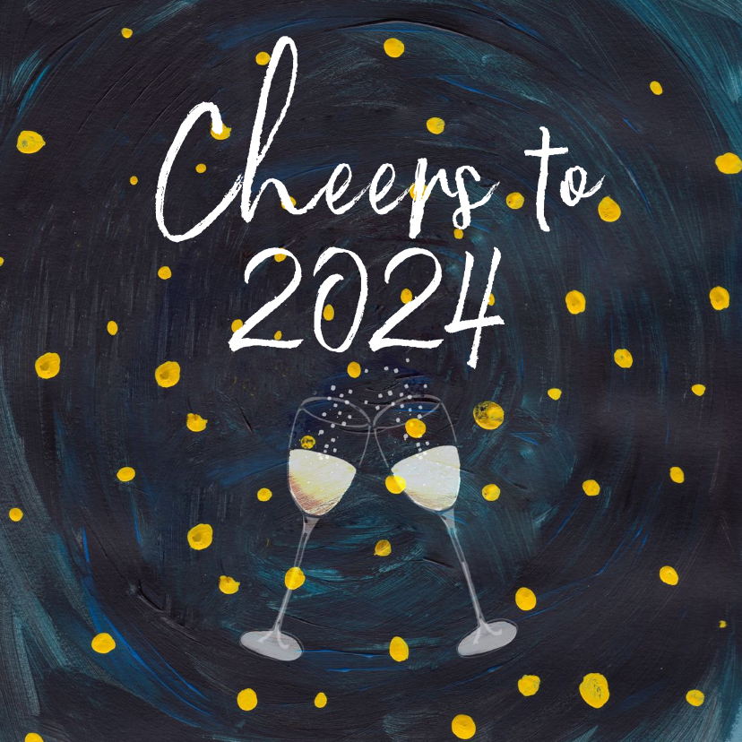Nieuwjaarskaarten - Cheers to 2024