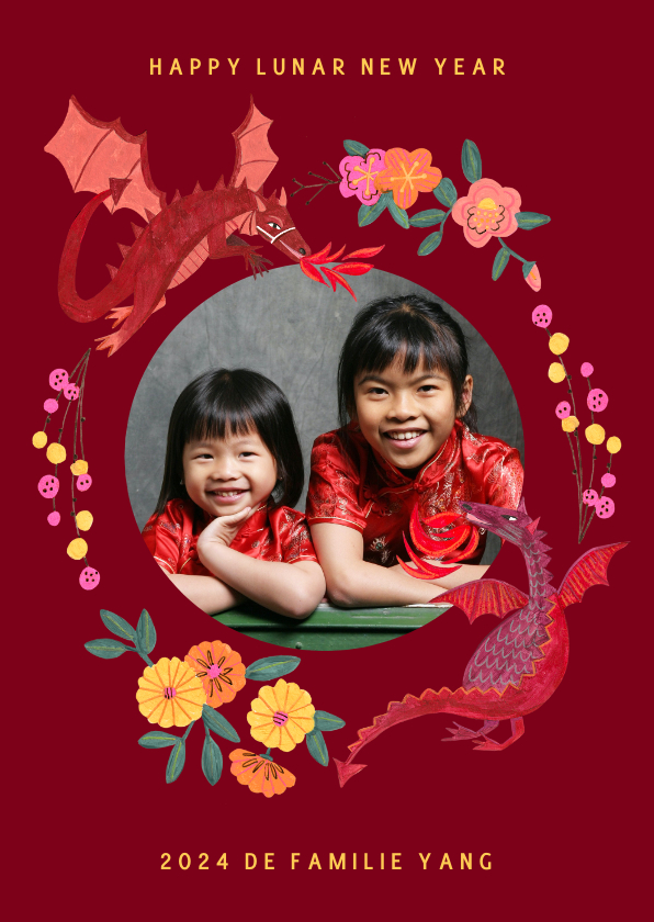 Nieuwjaarskaarten - Chinees nieuwjaar jaar van de draak