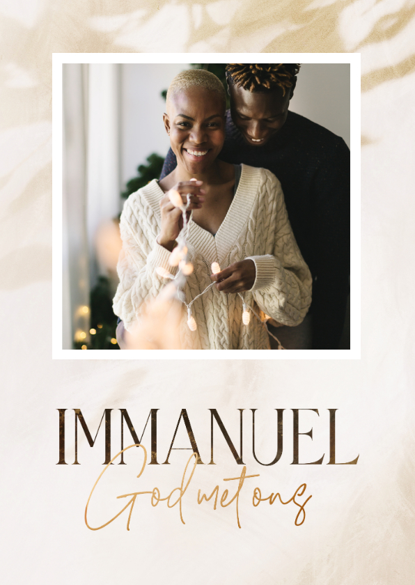 Nieuwjaarskaarten - Christelijke fotokaart nieuwjaar Immanuel met eucalyptus