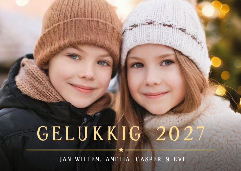 Nieuwjaarskaarten -  Eenvoudige nieuwjaarskaart met eigen foto en 2027