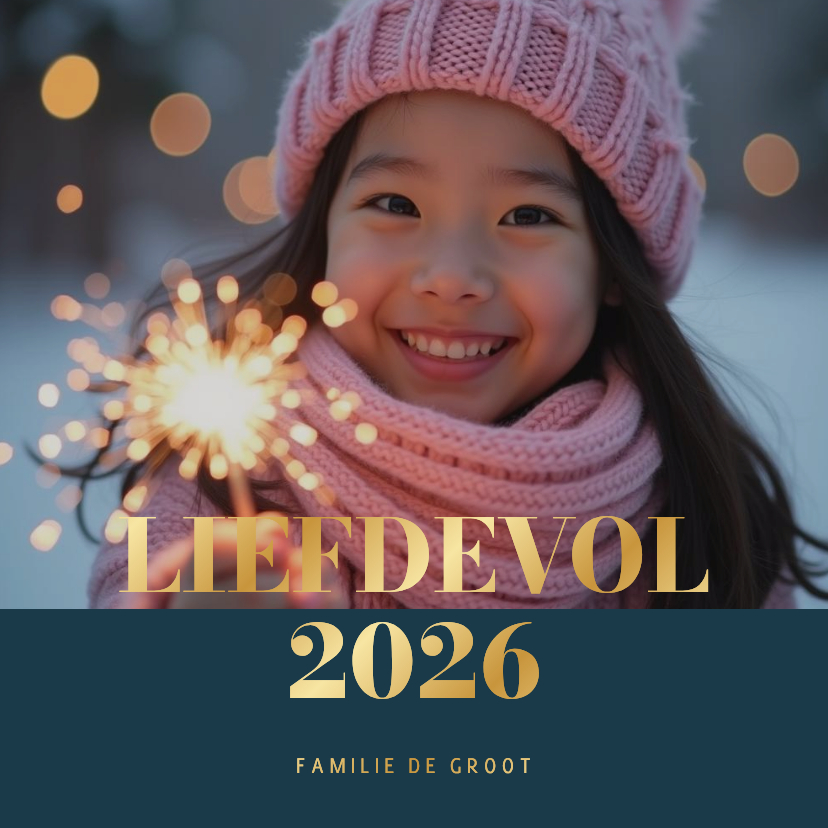 Nieuwjaarskaarten - Foto nieuwjaarskaart met aanpasbare tekst