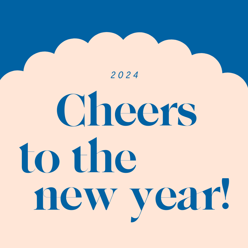 Gekleurde nieuwjaarskaart cheers to the new year - Nieuwjaarskaarten Nieuwjaarskaarten - Gekleurde nieuwjaarskaart cheers to the new year