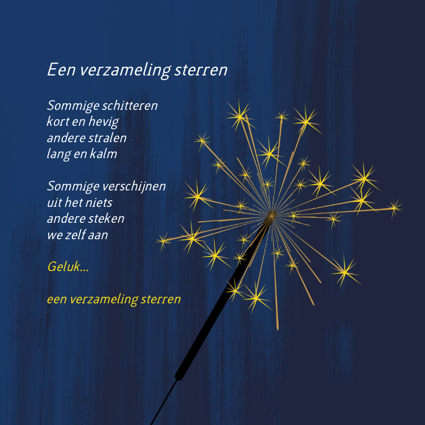 Geluk een verzameling sterren 2 - Nieuwjaarskaarten Nieuwjaarskaarten - Geluk een verzameling sterren 2