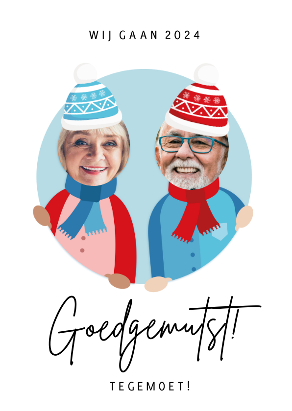 Grappige nieuwjaarskaart goedgemutst met eigen foto's - Nieuwjaarskaarten Nieuwjaarskaarten - Grappige nieuwjaarskaart goedgemutst met eigen foto's