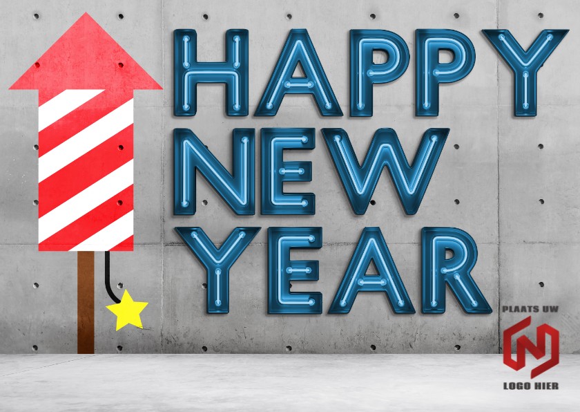 Happy Neon Year to You! - Nieuwjaarskaarten Nieuwjaarskaarten - Happy Neon Year to You!