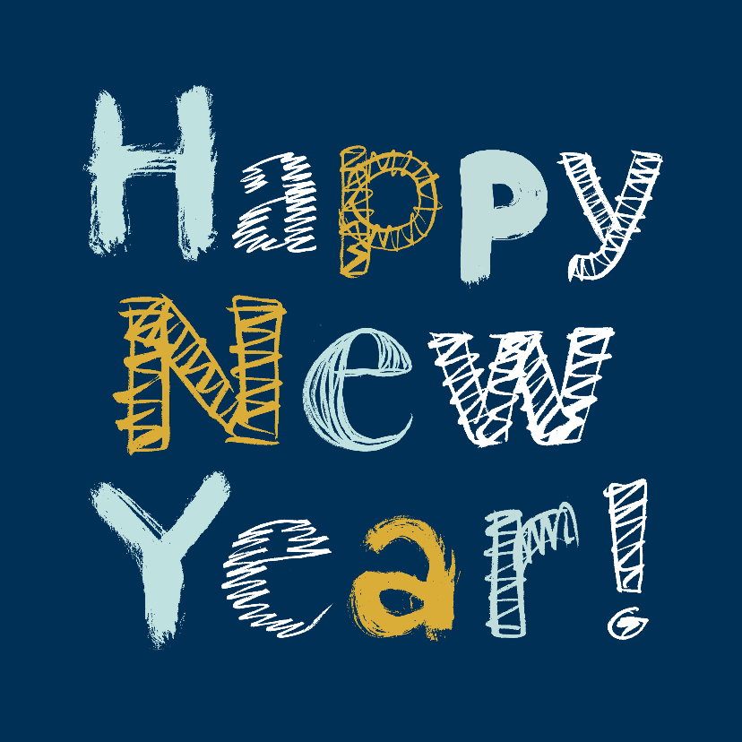 Nieuwjaarskaarten - Happy New Year letters