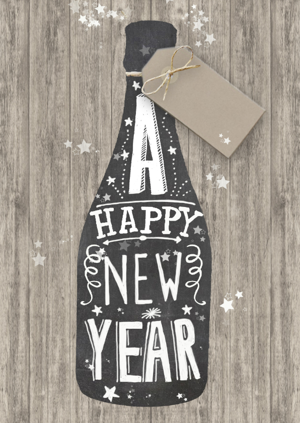 Happy New Year schoolbord - Nieuwjaarskaarten Nieuwjaarskaarten - Happy New Year schoolbord