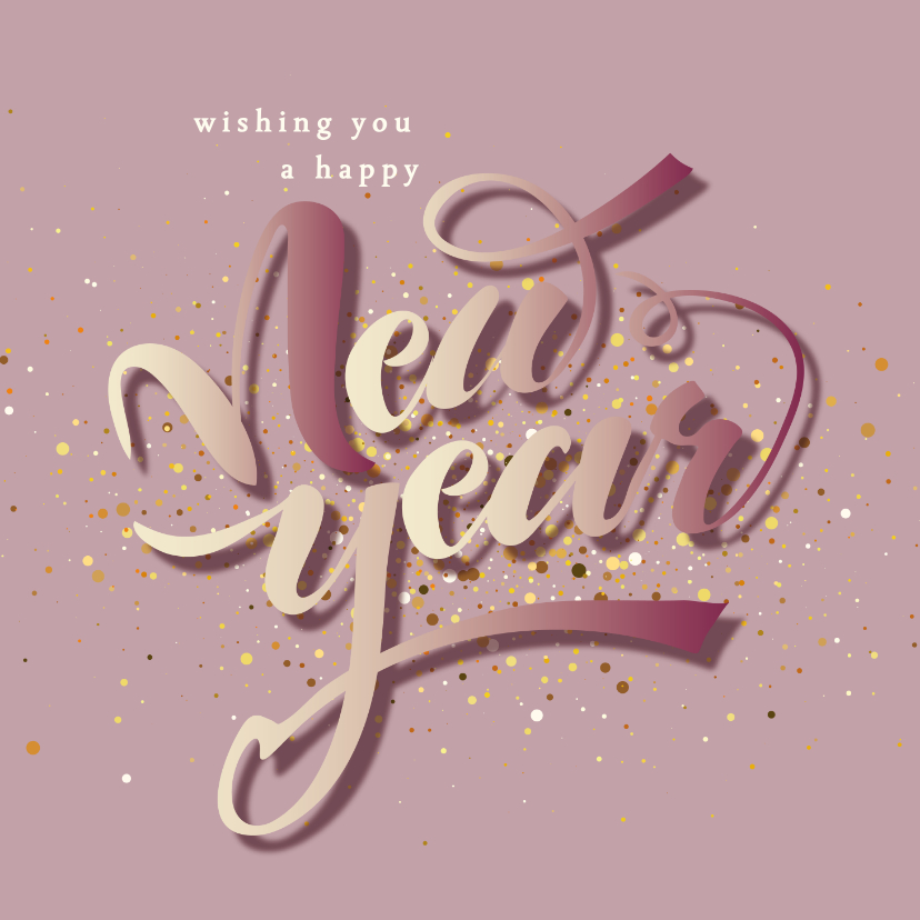 Nieuwjaarskaarten - Happy New Year - Typo - Nieuwjaarskaart