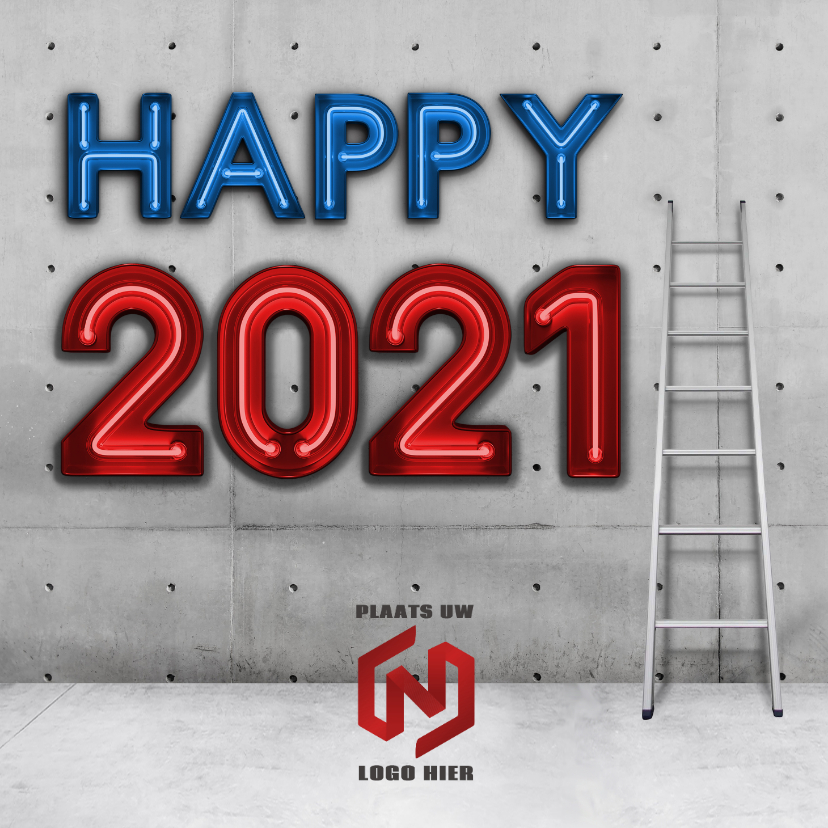 Industriële vierkante happy 2021 nieuwjaarskaart - Nieuwjaarskaarten Nieuwjaarskaarten - Industriële vierkante happy 2021 nieuwjaarskaart