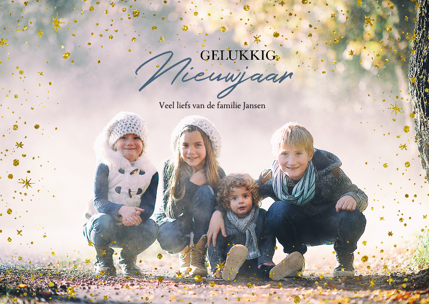 Kerstkaart Nieuwjaar Sterren Hemel - Nieuwjaarskaarten Nieuwjaarskaarten - Kerstkaart Nieuwjaar Sterren Hemel
