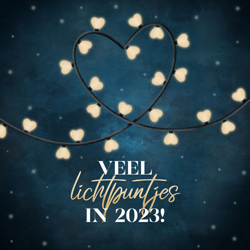 Nieuwjaarskaarten - Liefdevolle nieuwjaarskaart veel lichtpuntjes in 2023