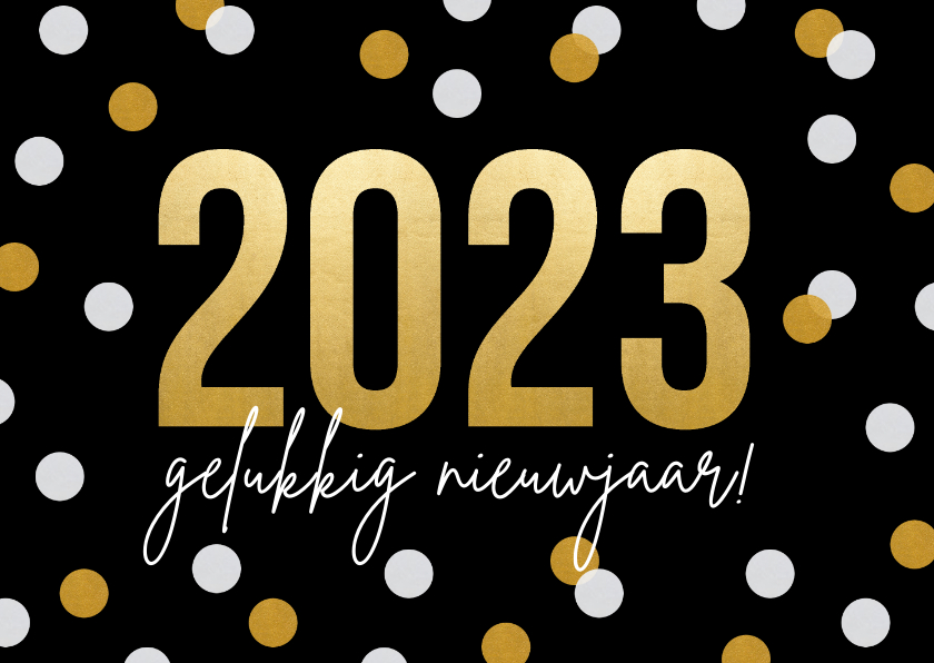 Moderne nieuwjaarskaart 2023 gelukkig nieuwjaar Kaartje2go