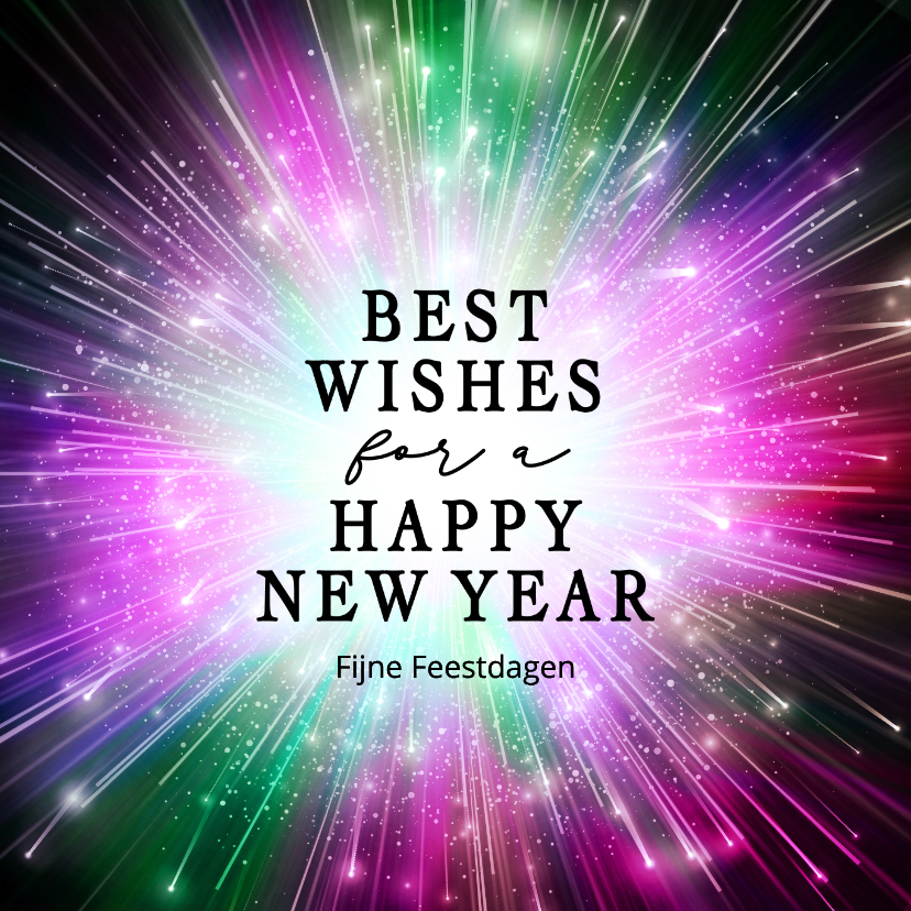 Nieuwjaarskaarten - Moderne nieuwjaarskaart vuurwerk licht