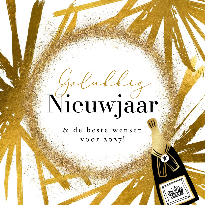 Moderne nieuwjaarskaart zakelijk abstract ster goud - Nieuwjaarskaarten Nieuwjaarskaarten - Moderne nieuwjaarskaart zakelijk abstract ster goud