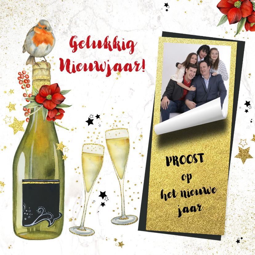 Nieuwjaar champagne foto - Nieuwjaarskaarten Nieuwjaarskaarten - Nieuwjaar champagne foto