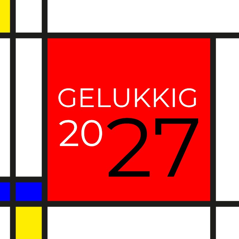 Nieuwjaarskaarten - Nieuwjaar de stijl van Mondriaan