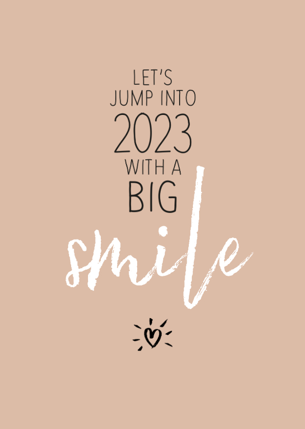 Nieuwjaarskaarten - Nieuwjaar Let's jump into 2023 with a big smile
