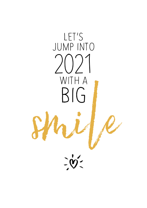 Nieuwjaar Let's jump into the twenties with a big smile - Nieuwjaarskaarten Nieuwjaarskaarten - Nieuwjaar Let's jump into the twenties with a big smile