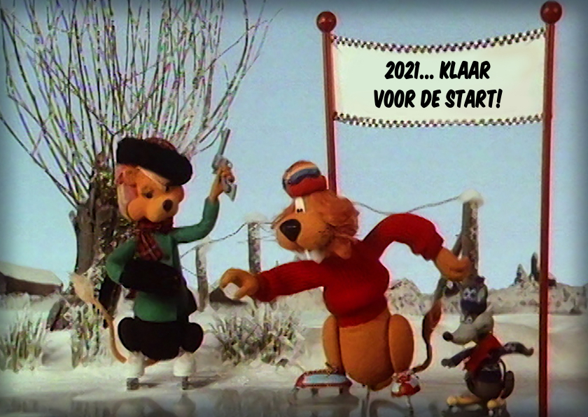 Nieuwjaar Loeki wedstrijd schaatsen - Nieuwjaarskaarten Nieuwjaarskaarten - Nieuwjaar Loeki wedstrijd schaatsen