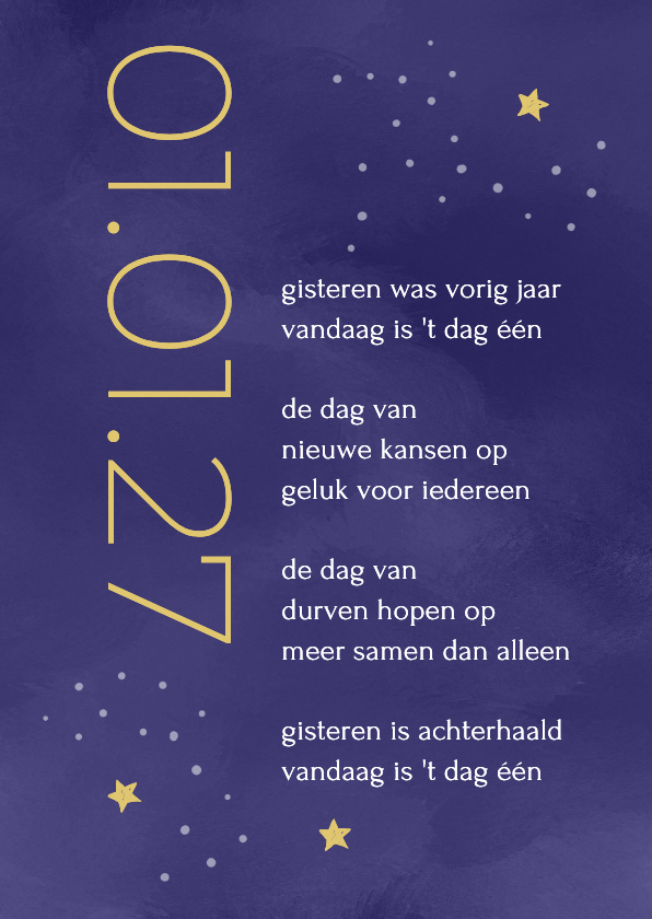 Nieuwjaarskaarten - Nieuwjaar Vandaag is het dag één